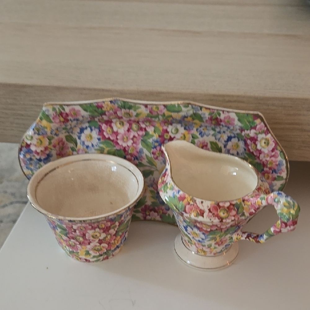 Floral Tea Set with Tray